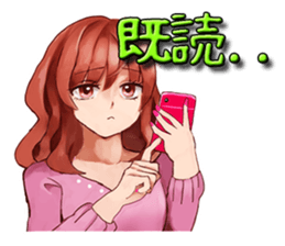 Sticker of the girl of the red hair sticker #10437835