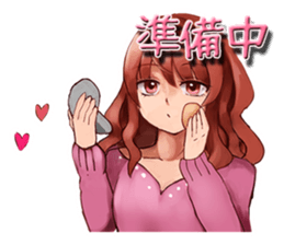 Sticker of the girl of the red hair sticker #10437838