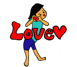 Japanese girl bobbed hair "U-tatan"2 sticker #10438266