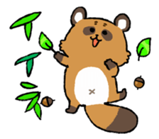 tanuki and fox sticker #10442145