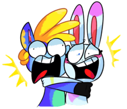 Rabbit and horse ish animal stickers 2 sticker #10442315