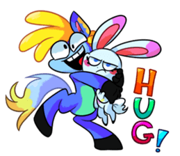 Rabbit and horse ish animal stickers 2 sticker #10442318