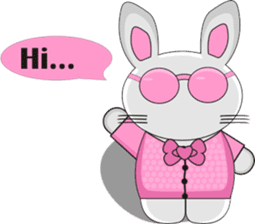 The pink rabbit is friendly sticker #10443920