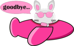 The pink rabbit is friendly sticker #10443921