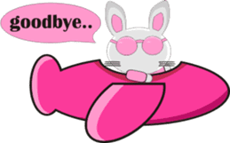 The pink rabbit is friendly sticker #10443921