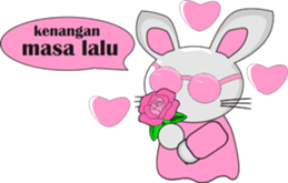 The pink rabbit is friendly sticker #10443922