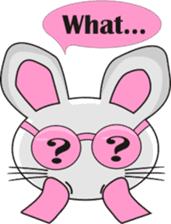 The pink rabbit is friendly sticker #10443924