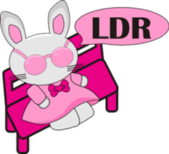 The pink rabbit is friendly sticker #10443931