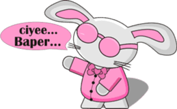 The pink rabbit is friendly sticker #10443935