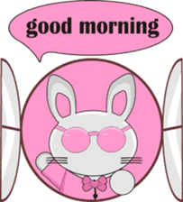 The pink rabbit is friendly sticker #10443936