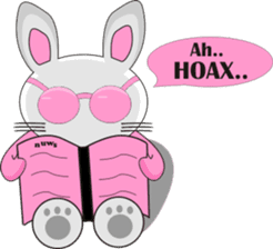 The pink rabbit is friendly sticker #10443944
