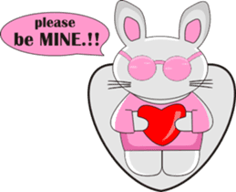 The pink rabbit is friendly sticker #10443954