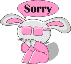 The pink rabbit is friendly sticker #10443955