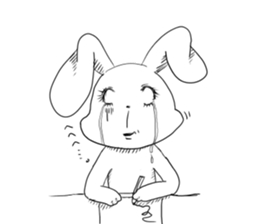 The wall-eyed rabbit and chick sticker #10447202