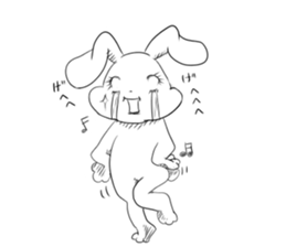 The wall-eyed rabbit and chick sticker #10447206