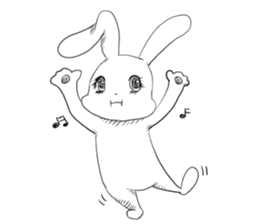 The wall-eyed rabbit and chick sticker #10447221