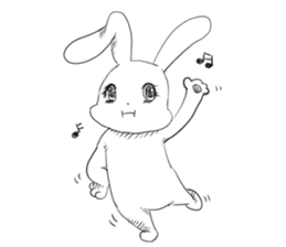 The wall-eyed rabbit and chick sticker #10447222