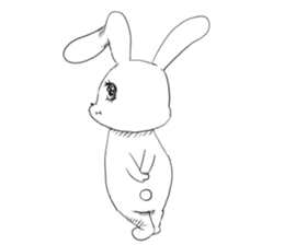 The wall-eyed rabbit and chick sticker #10447224