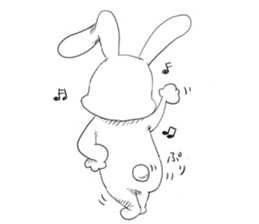 The wall-eyed rabbit and chick sticker #10447225