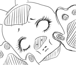 The wall-eyed rabbit and chick sticker #10447230