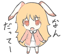 rabbit ear girl sticker #10448394