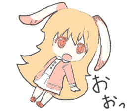 rabbit ear girl sticker #10448396