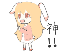 rabbit ear girl sticker #10448402