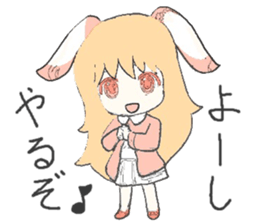 rabbit ear girl sticker #10448406