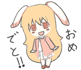 rabbit ear girl sticker #10448408