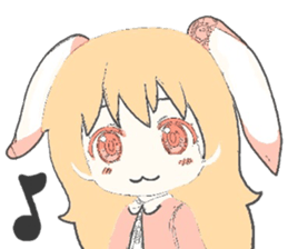 rabbit ear girl sticker #10448410