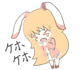 rabbit ear girl sticker #10448416