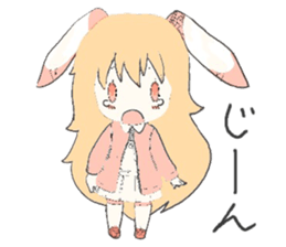 rabbit ear girl sticker #10448417