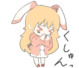 rabbit ear girl sticker #10448418