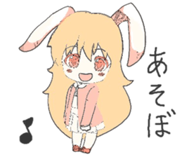 rabbit ear girl sticker #10448420