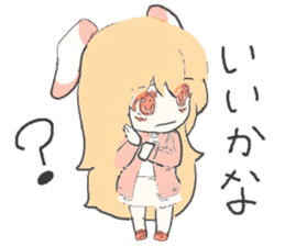 rabbit ear girl sticker #10448425