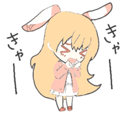 rabbit ear girl sticker #10448426