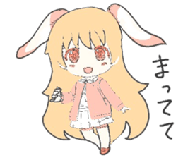 rabbit ear girl sticker #10448428