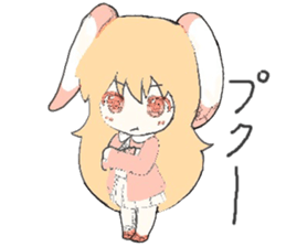rabbit ear girl sticker #10448431