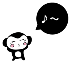 Small black monkey sticker #10451444