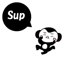 Small black monkey sticker #10451445