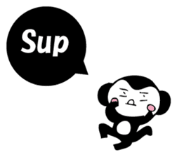 Small black monkey sticker #10451445