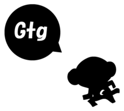 Small black monkey sticker #10451454