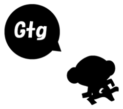 Small black monkey sticker #10451454