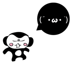 Small black monkey sticker #10451469