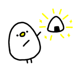 Rice balls and white chick sticker #10452052