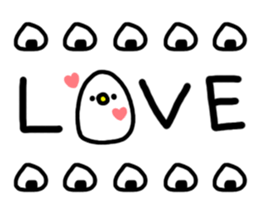 Rice balls and white chick sticker #10452055