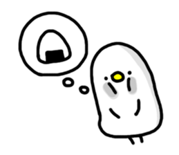 Rice balls and white chick sticker #10452065