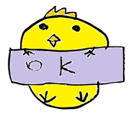 Lovely round chicken sticker #10452961