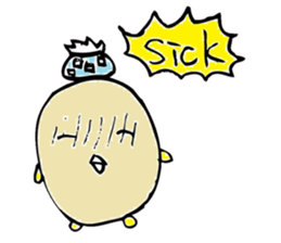 Lovely round chicken sticker #10452964