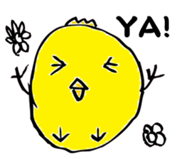 Lovely round chicken sticker #10452991